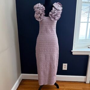 Cleobella Antoinette D Lilac Ruffle Sleeve Dress Medium $304 Retail NWT